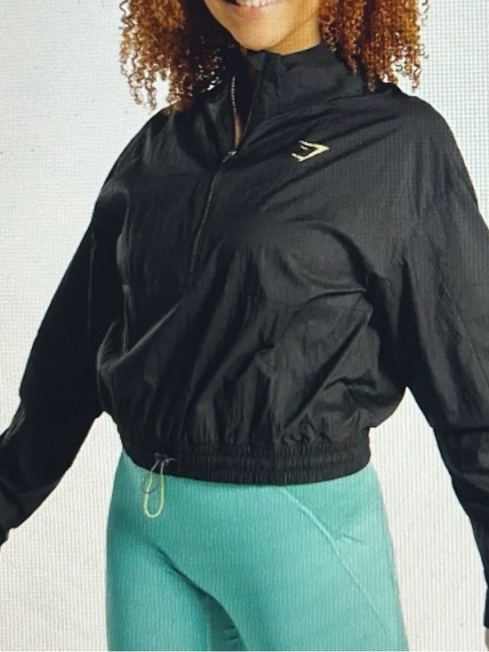 Gymshark Jackets & Blazers - Gymshark Pulse Woven Windbreaker in black 1/4 zip athletic pullover size small